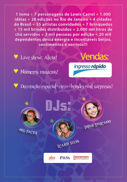 Divulgação Chá da Alice (RJ).