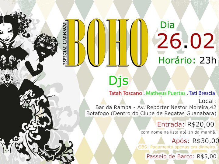 Primeira festa da DJ Tatah - Festa Boho (Rio de Janeiro).