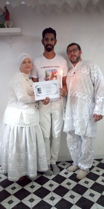 Mãe de Oya Neia Pavanni e Pai Ogum Maurício - Batismo